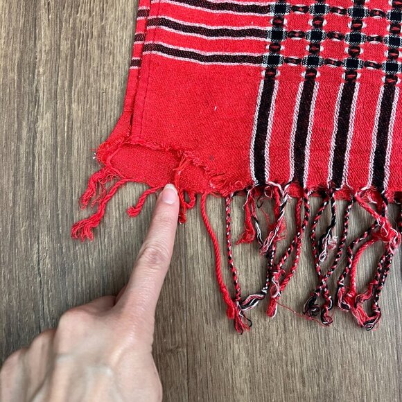 Pashmina Red Blue Check Shaw Scarf Wrap - Picture 11 of 11